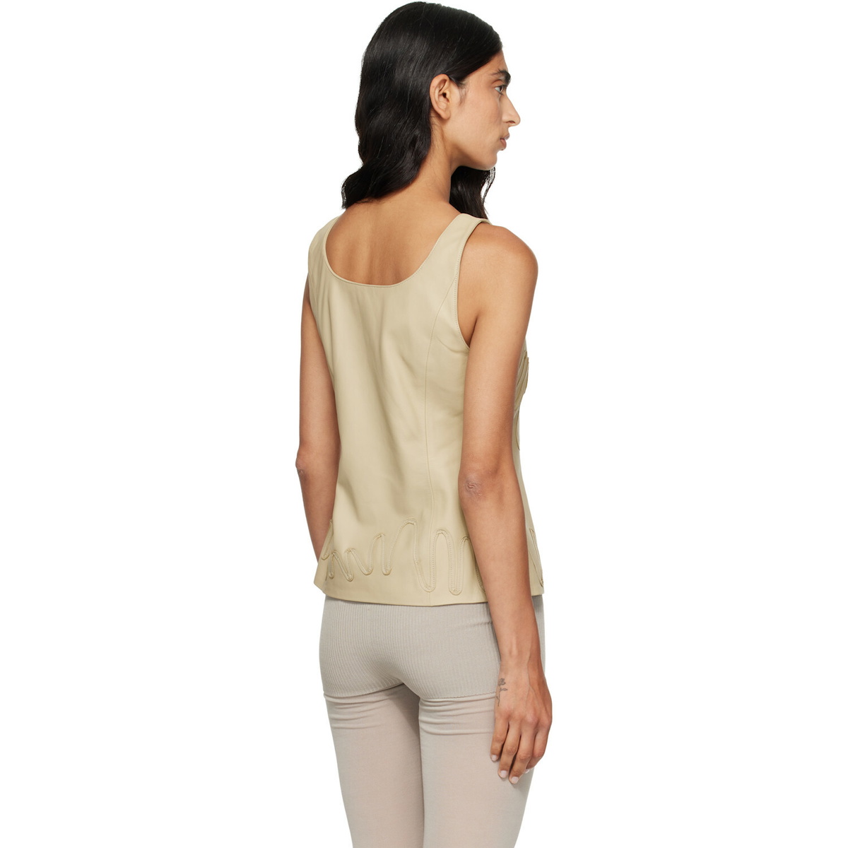 Paloma Wool Beige Fil Leather Top