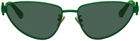 Bottega Veneta Green Turn Cat-Eye Sunglasses