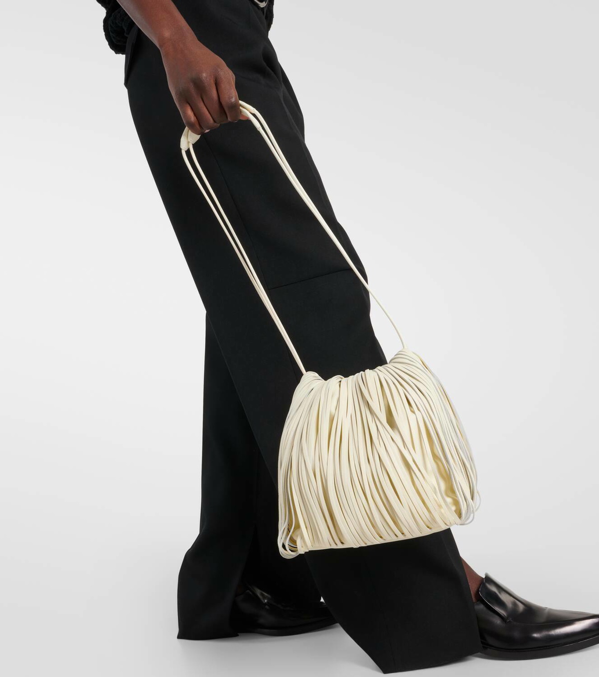 Jil Sander Dumpling Small fringed leather crossbody bag Jil