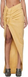 Rick Owens DRKSHDW Yellow Edfu Denim Maxi Skirt