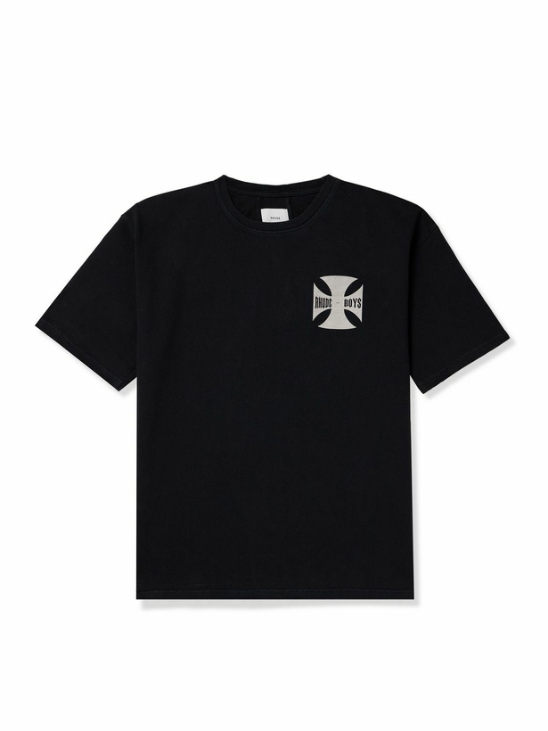 Photo: Rhude - Logo-Print Cotton-Jersey T-Shirt - Black