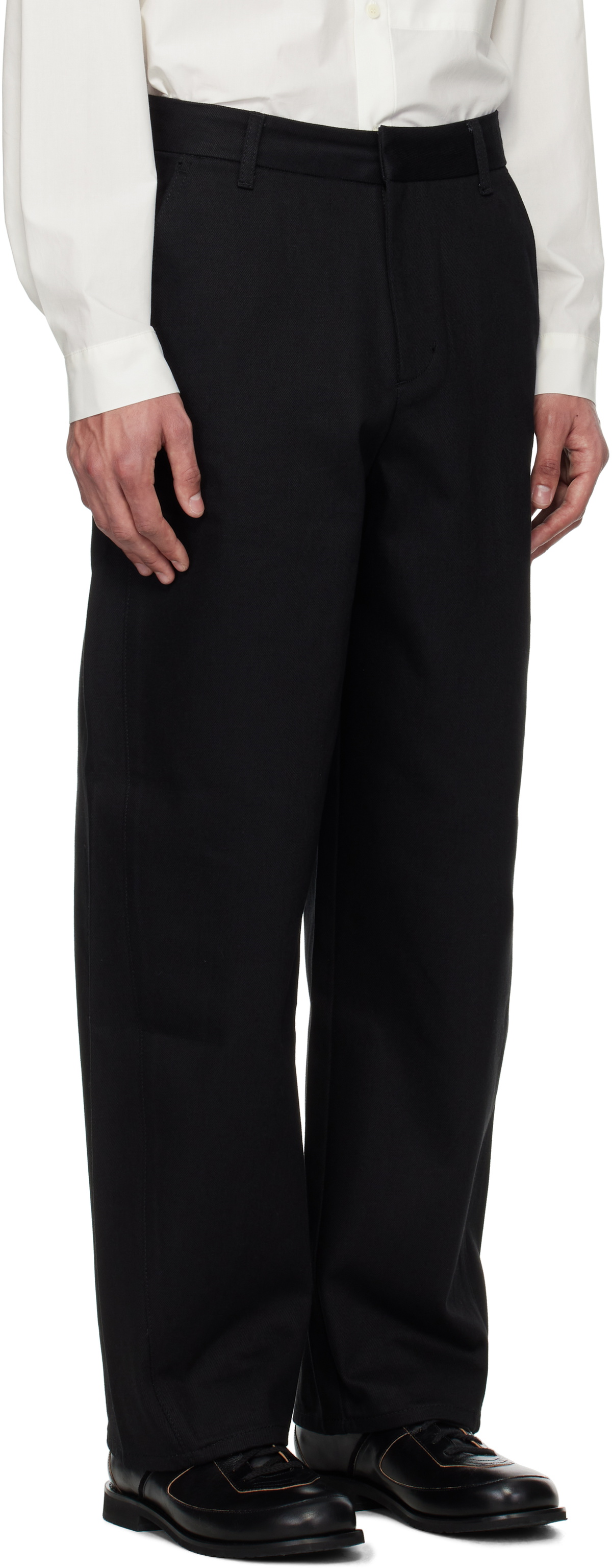 AMOMENTO Black Curved Seam Jeans