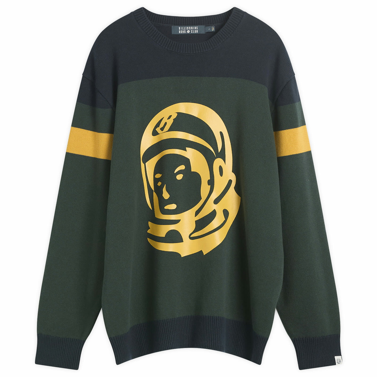 Billionaire Boys Club Men's Astro Panelled Knit Jumper in Dark Green