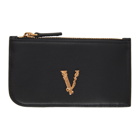 Versace Black Vitrus Zip Card Holder