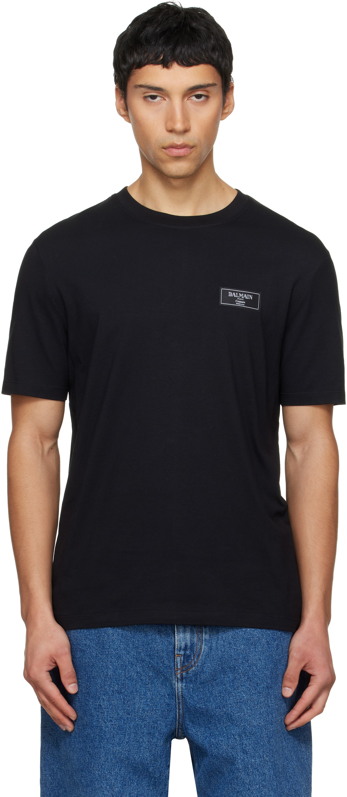 Balmain Black Couture Label T-shirt