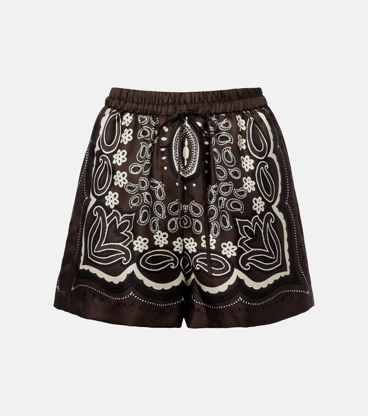 Nili Lotan Frances printed silk twill shorts