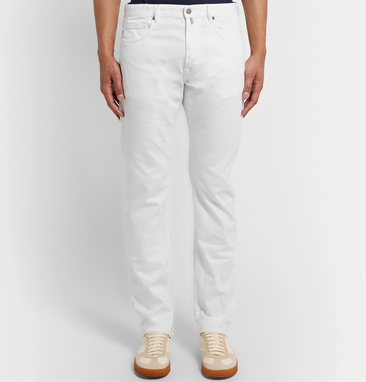 Incotex - Slim-Fit Stretch-Denim Jeans - White Incotex