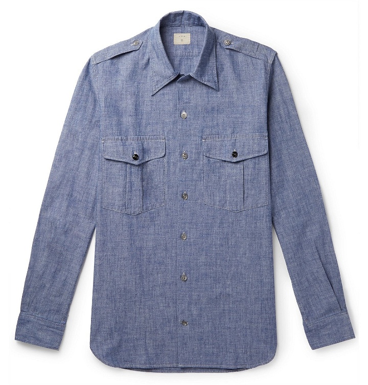 Photo: L.E.J - Selvedge Cotton-Chambray Shirt - Blue