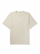 Stone Island - Logo-Embroidered Garment-Dyed Cotton-Jersey T-Shirt - White