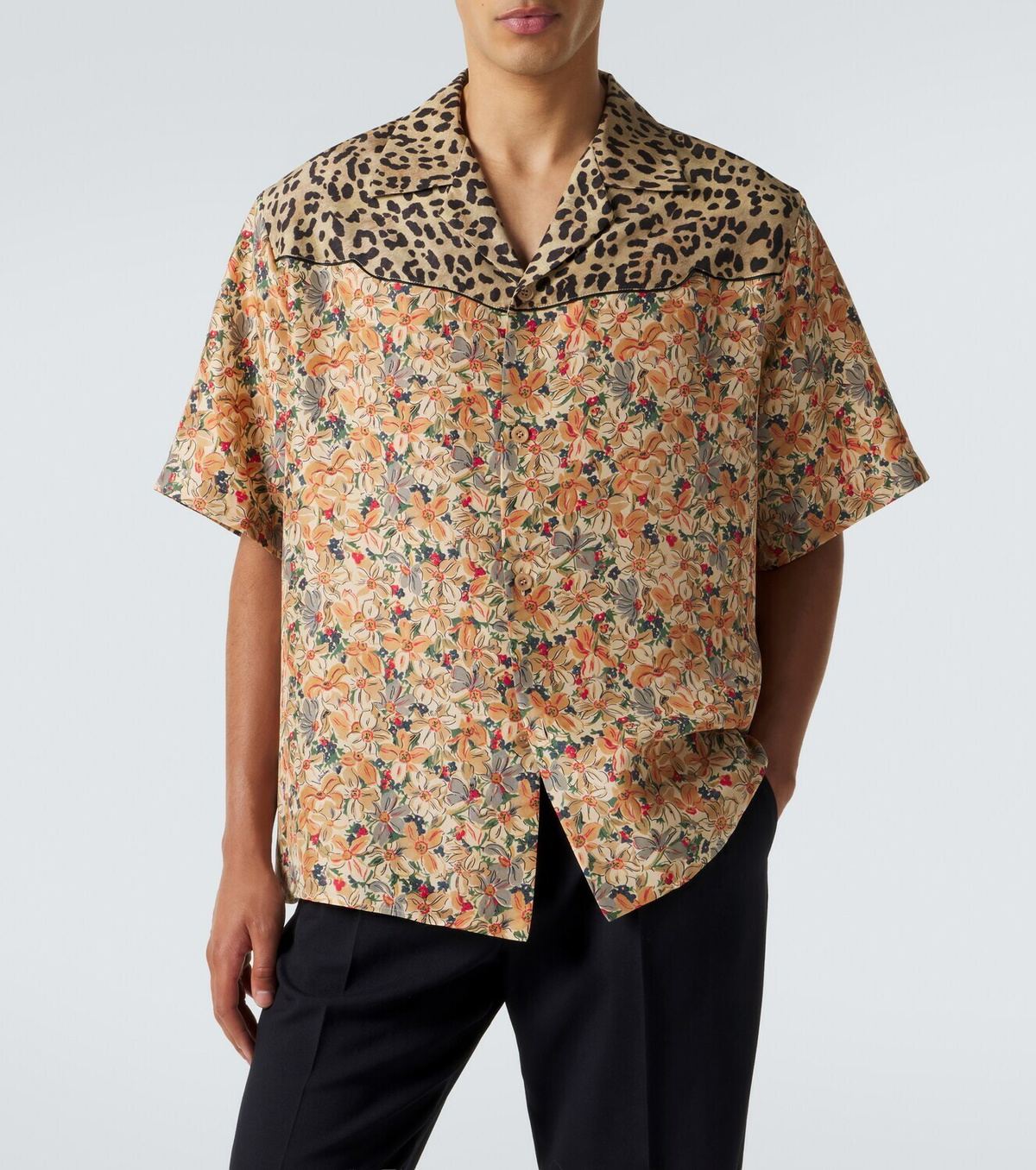 Valentino Printed silk bowling shirt