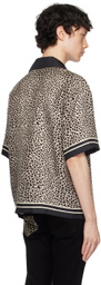 AMIRI Black MA Leopard Bowling Shirt