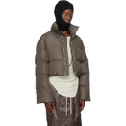 Rick Owens Moncler + Rick Owens Gray Cropped Cyclopic Down Jacket