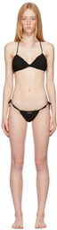 TOM FORD Black Knit Crochet Bikini