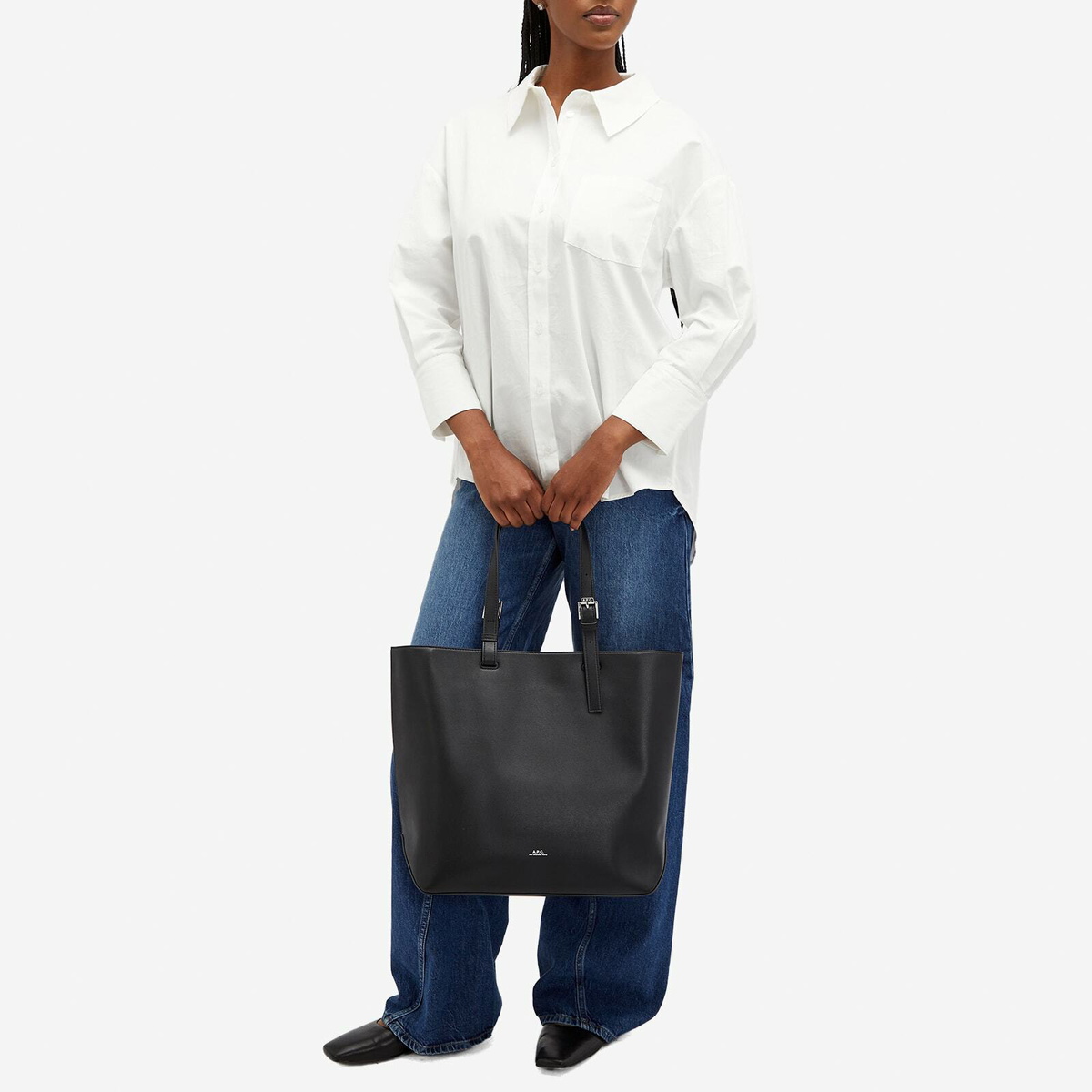 ☆A.P.C.☆ Small Nino Cabas Tote Bag Black PUAATH61863LZZ PU Ninon Small tote bag | Small tote bag in recycled leather