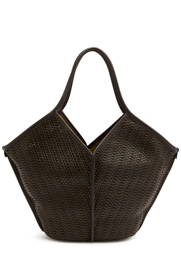Photo: Hereu Calella Woven Leather Tote - Dark Brown - One Size | Sale for Rewards Members