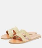 Ancient Greek Sandals - Kentima striped metallic sandals