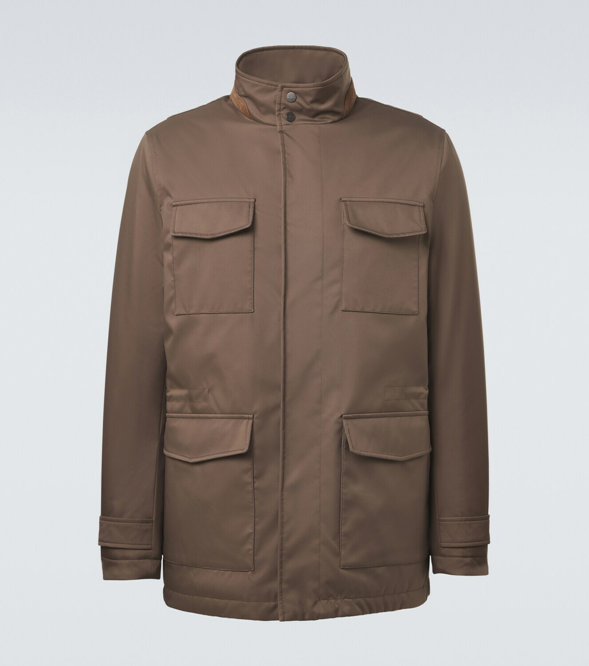 Kiton Suede-trimmed technical jacket
