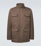 Kiton Suede-trimmed technical jacket