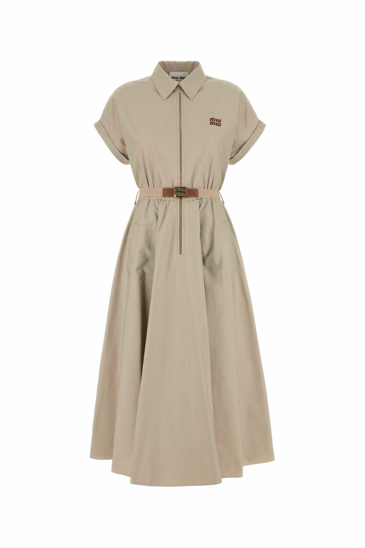 Miu Miu Cappuccino Cotton Blend Reversible Overcoat Miu Miu