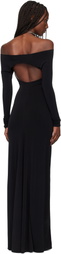 Coperni Black Cut-Out C-Logo Maxi Dress