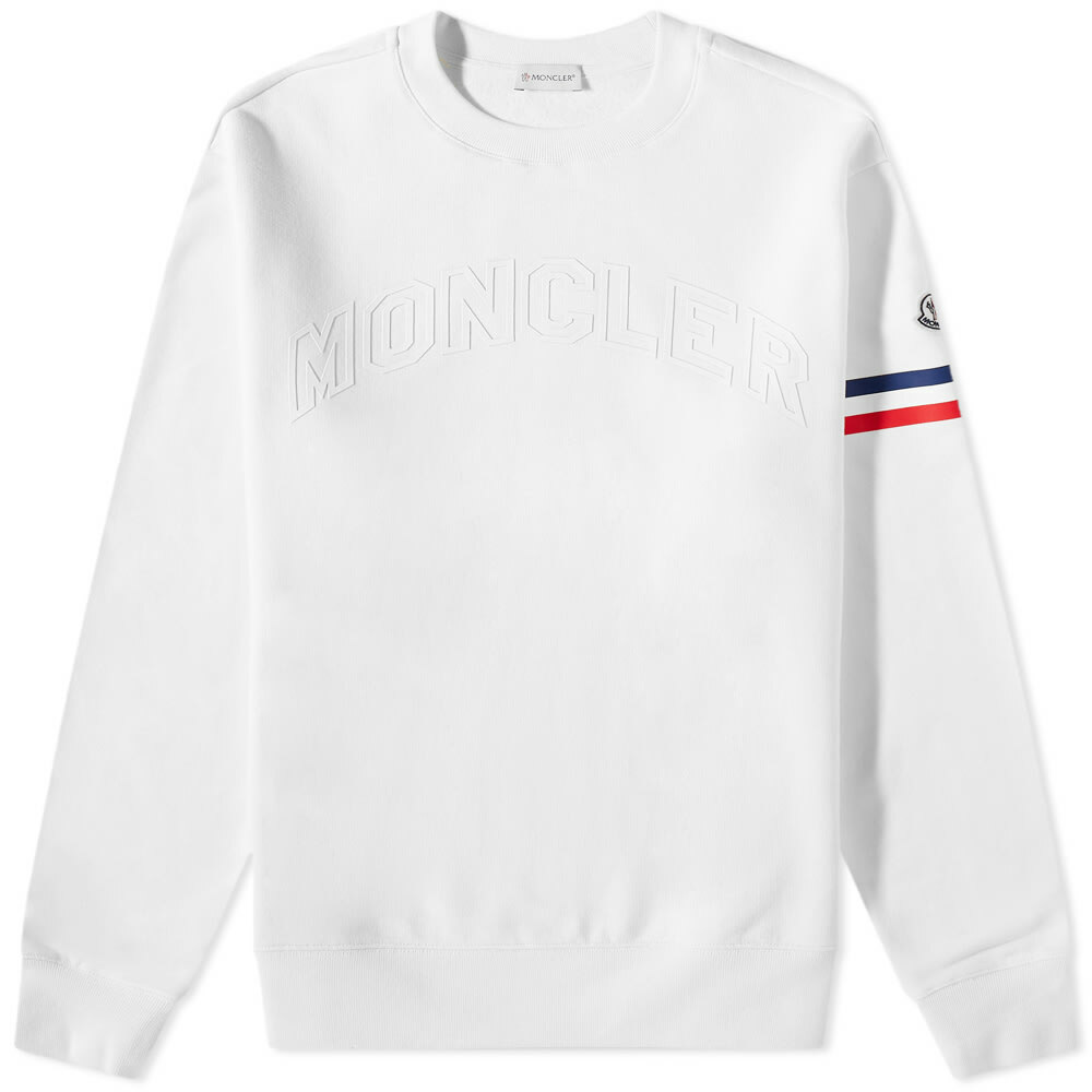 Moncler Men's Arch Logo Crew Sweat in White Moncler