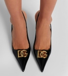 Dolce&Gabbana Lollo DG patent leather slingback pumps