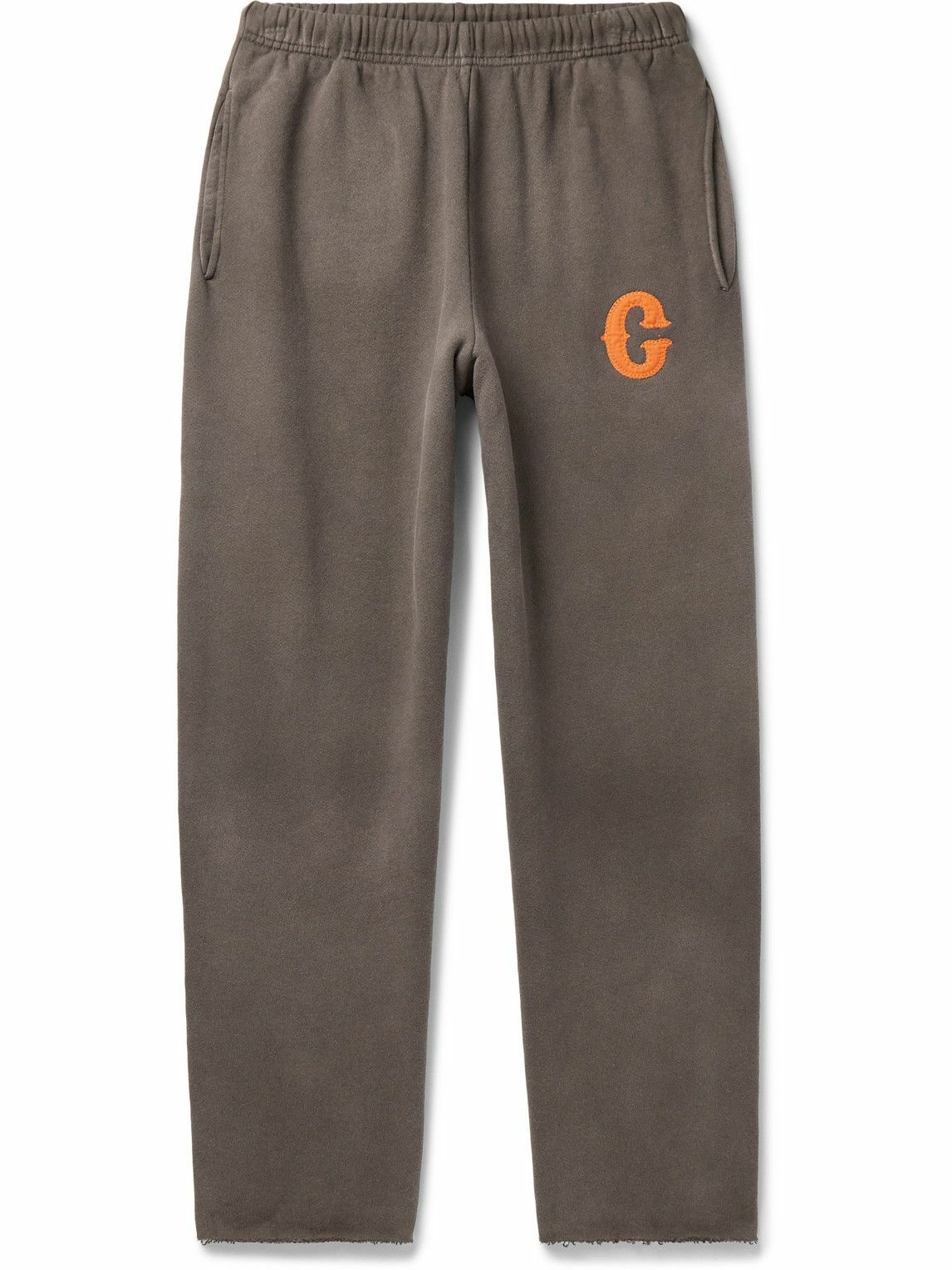 Photo: Cherry Los Angeles - Straight-Leg Logo-Appliquéd Cotton-Jersey Sweatpants - Brown