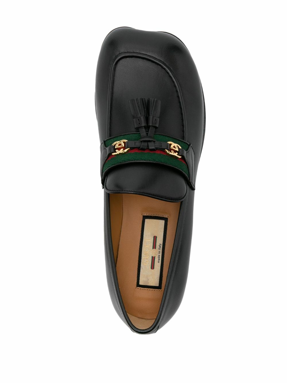 Gucci Black Web Interlocking G Loafers Gucci display picture 2