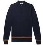 John Smedley - Prospect Striped Merino Wool Polo Shirt - Blue