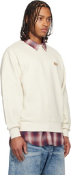 AAPE by A Bathing Ape Beige 'AAPENOW' Moonface Crew Neck Sweatshirt