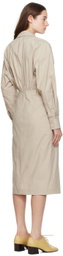 LOW CLASSIC Beige Wrap Midi Dress