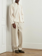 Stòffa - Grandad-Collar Cotton-Poplin Half-Placket Shirt - Neutrals