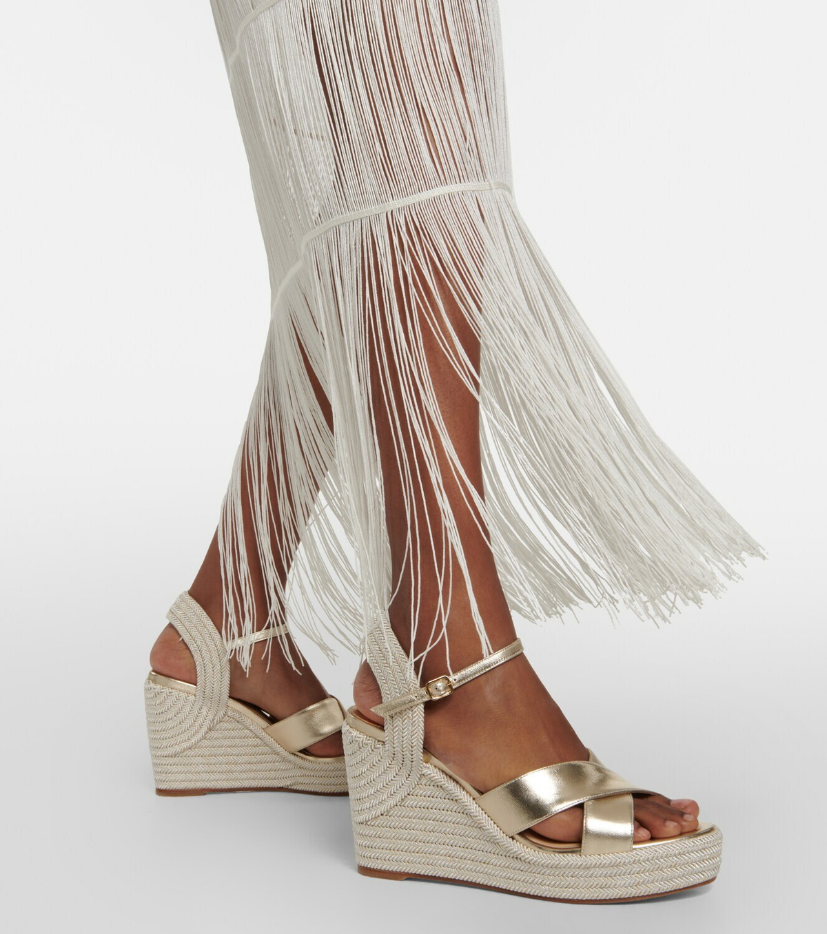 Jimmy Choo - Dellena 100 metallic leather wedge sandals Jimmy Choo