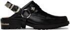 Toga Virilis Black Leather Slingback Loafers