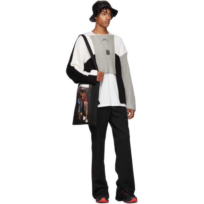 A-Cold-Wall* Black and Grey Panelled Crewneck Sweater A-Cold-Wall*