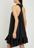 Anine Bing Lilith Silk-blend Mini Dress Black