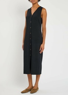 Vince Ribbed Stretch-knit Midi Dress Navy