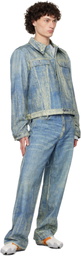 CAMPERLAB Blue Paint Print Denim Jacket