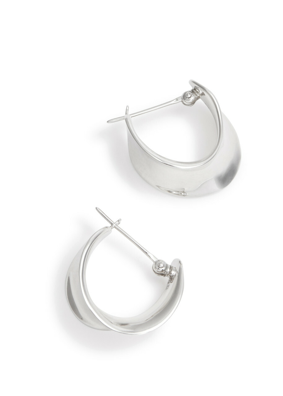 Agmes Laila Mini Sterling Silver Hoop Earrings - One Size