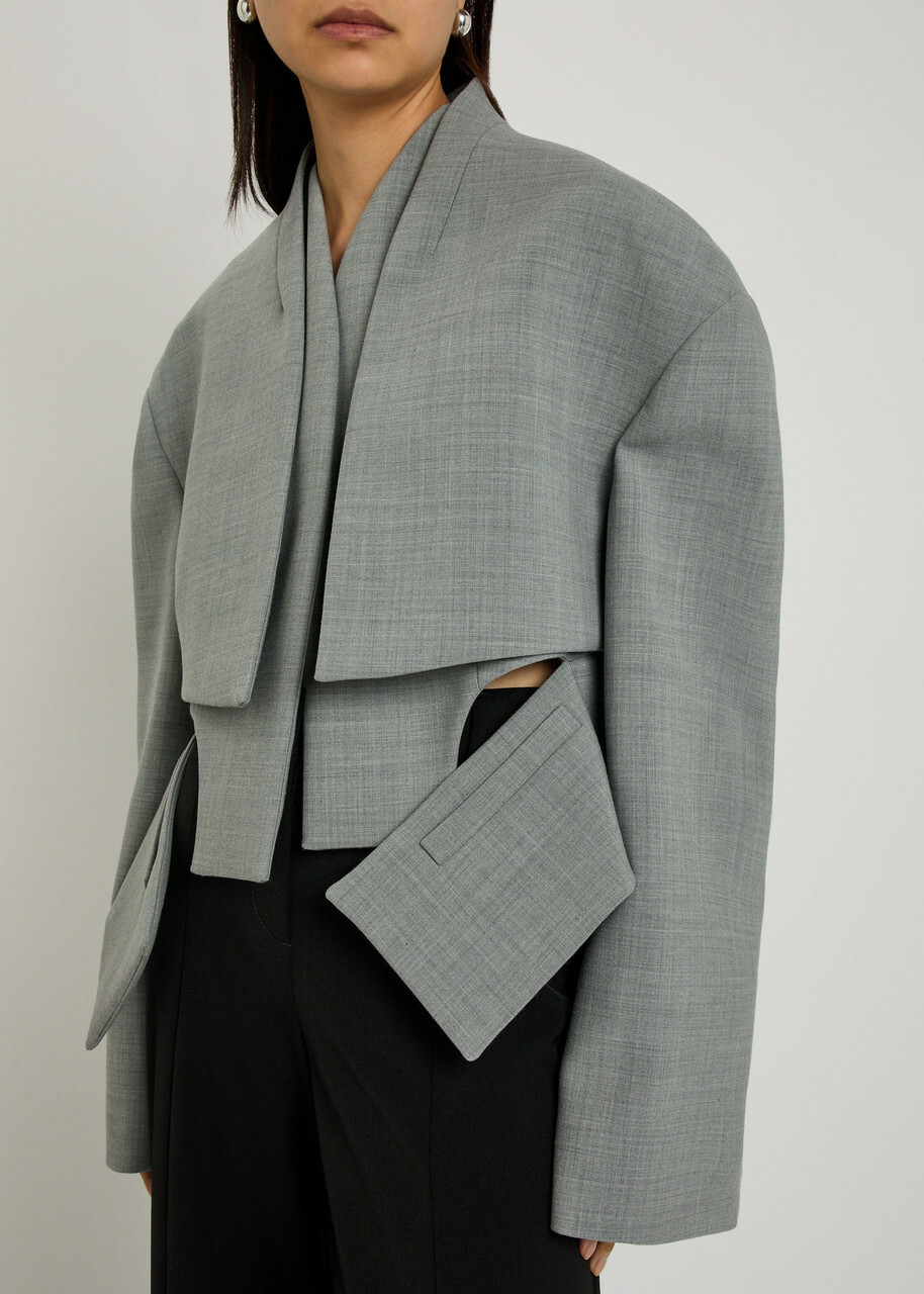 A.W.A.K.E Mode Cut-out Woven Jacket Grey