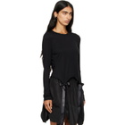 Simone Rocha Black Bow Tail Easy Long Sleeve T-shirt