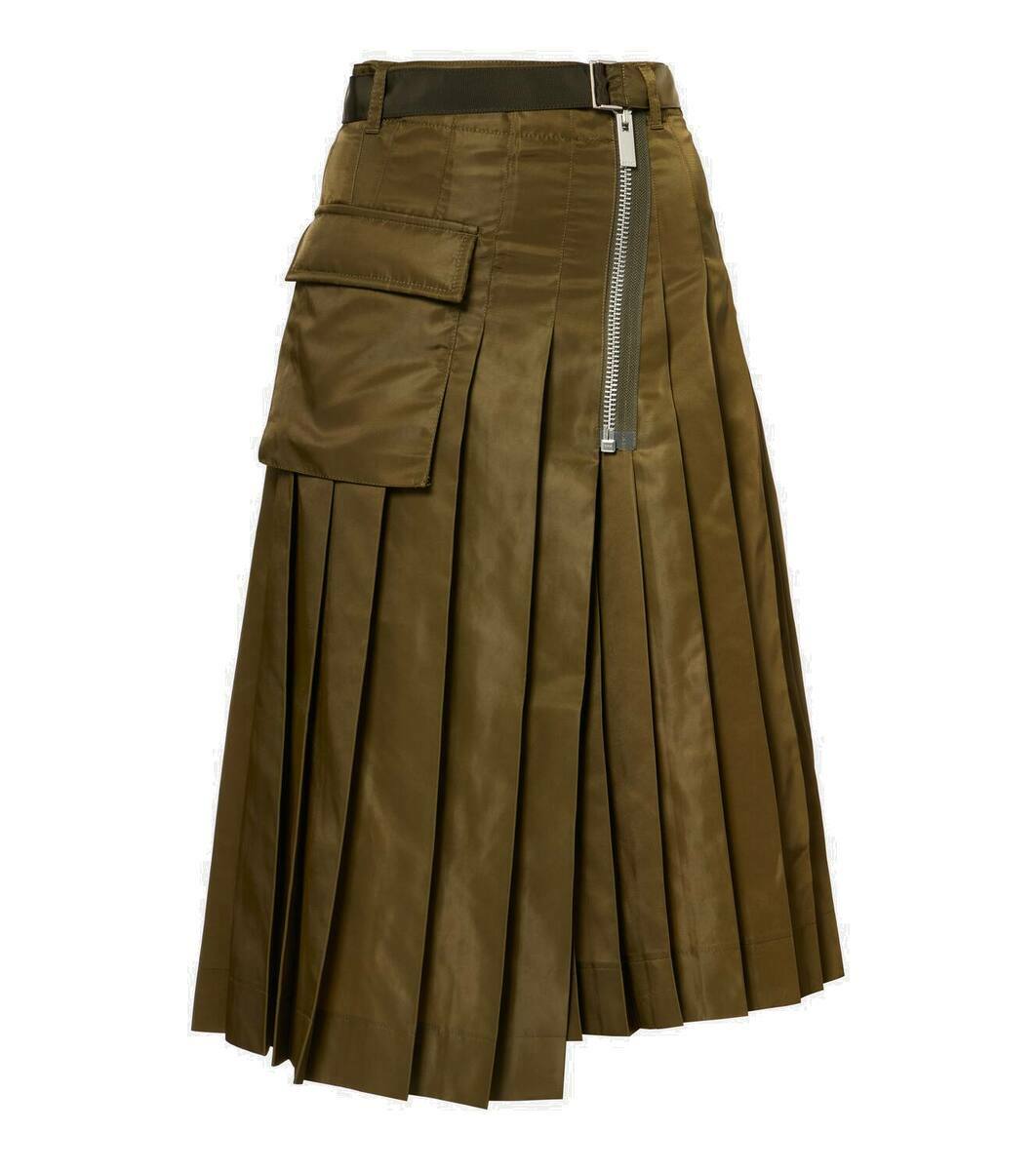 Sacai Pleated twill midi skirt Sacai