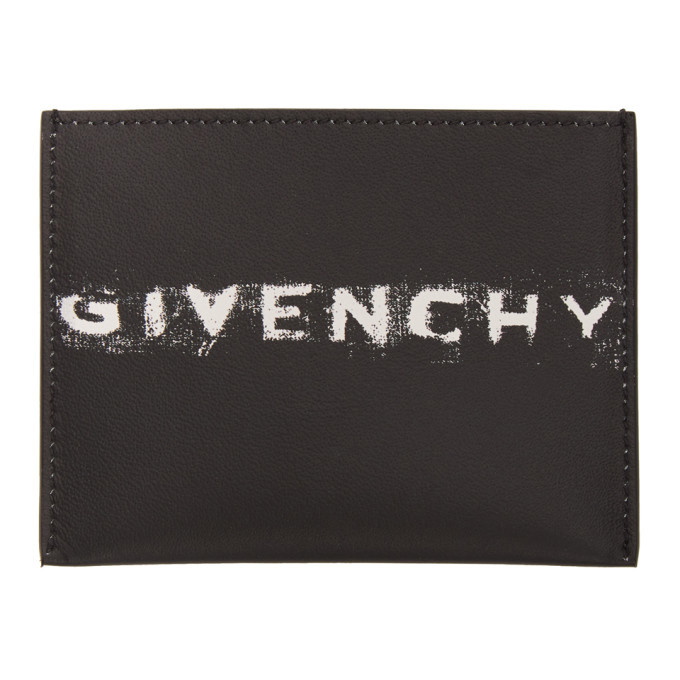Photo: Givenchy Black Graffiti Logo Card Holder