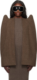 Rick Owens Brown Porterville Tec Cape Jacket