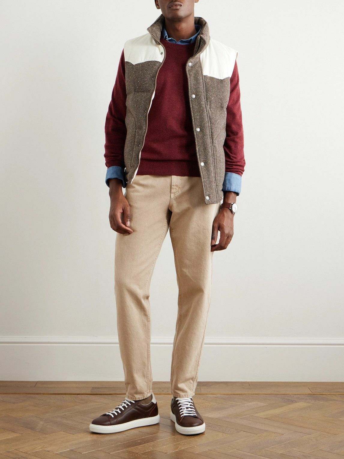 Brunello Cucinelli Brown Cotton Relaxed Fit Jeans