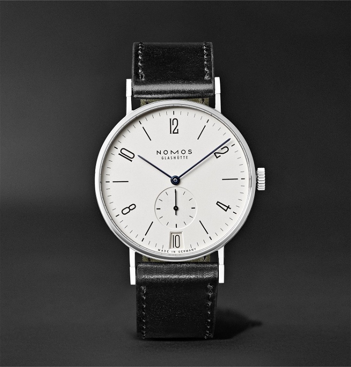Photo: NOMOS Glashütte - Tangente 38mm Datum Stainless Steel and Leather Watch, Ref. No. 130 - White