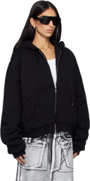 LU'U DAN SSENSE Exclusive Black Wadded Hoodie