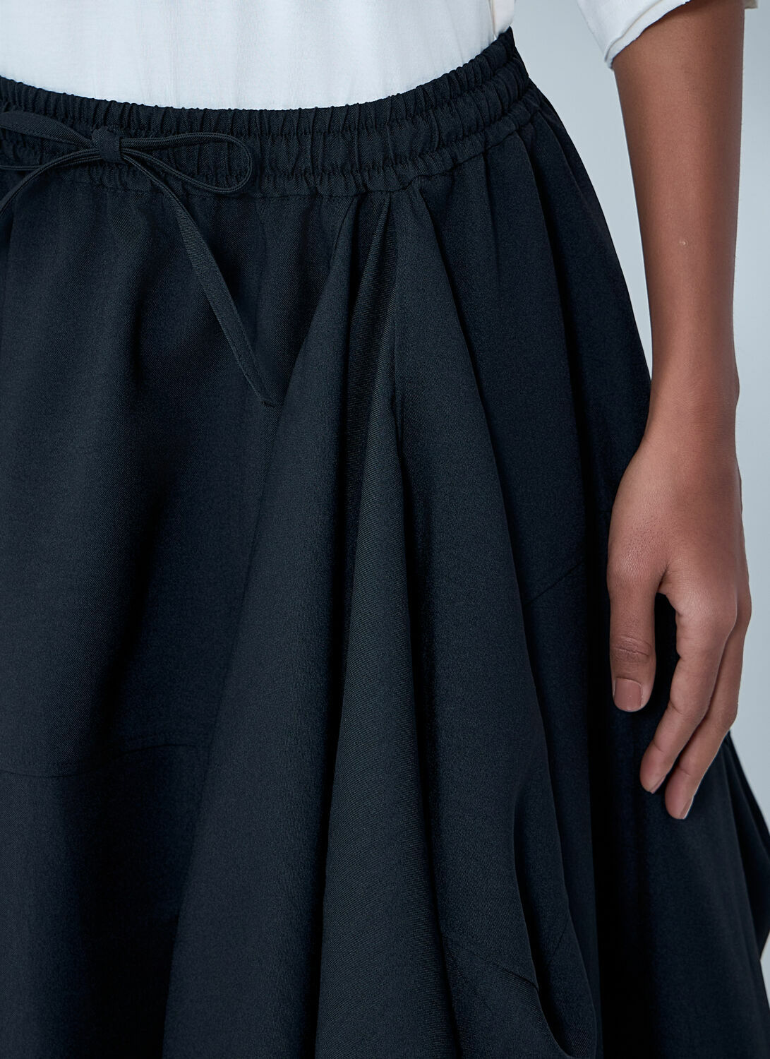 Y-3 Asymmetric Gathered Midi Skirt