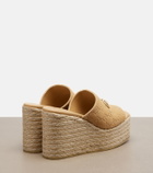 Gucci Horsebit GG suede espadrille wedges