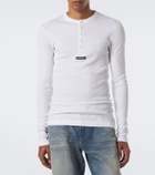 Dolce&Gabbana Logo ribbed-knit cotton Henley shirt